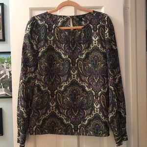 J.Crew printed blouse, size L